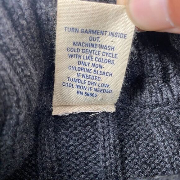 Nordstrom Vintage Men's Sweater Dark Gray Size L Cotton PURE STUFF Mock Neck - Picture 4 of 11